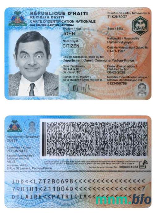Karta identyfikacyjna HAITI